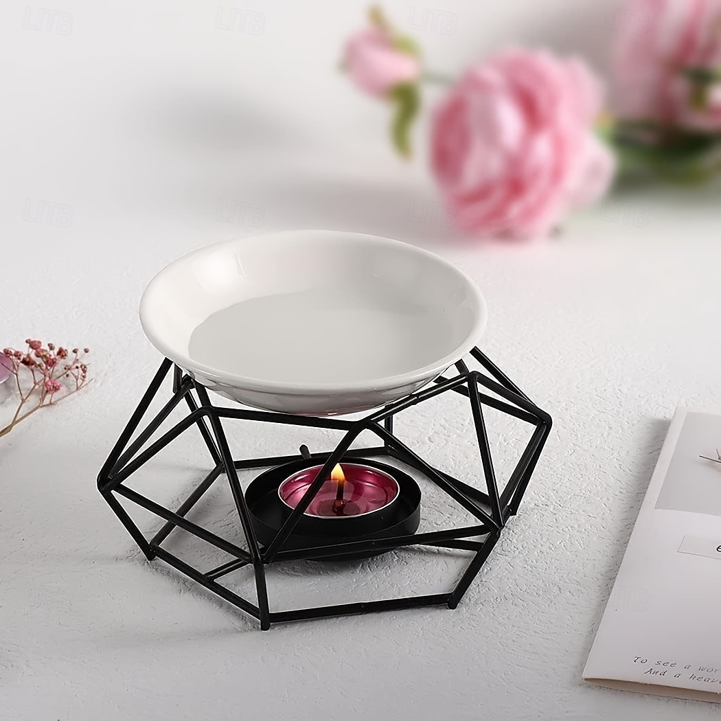 1 set keramische theelichthouder - geurige etherische olie diffuser aroma-rijke kaars olie warmer zachte theelicht wax smelt warmer - uniek vogelnest ontwerp duurzame metalen constructie perfect f 2025 - $18.49 –P6