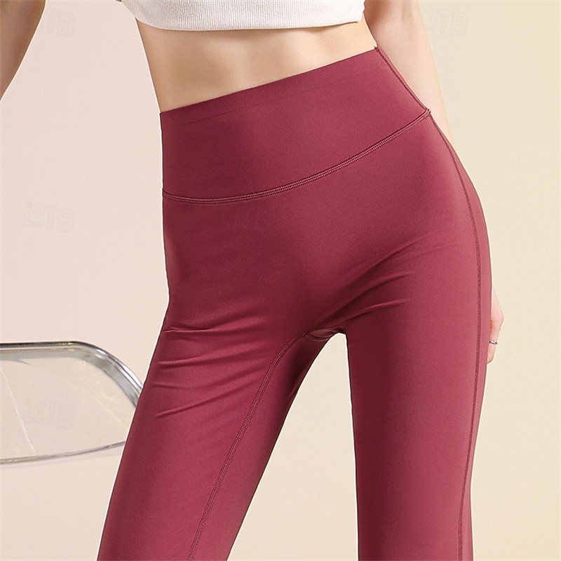 Per donna leggings da pilates Pantaloni sportivi Leggings da yoga Svasato Leggero Pilates Zumba Corsa Leggings Capri Tinta unica Nero Bianco Rosa Autunno Inverno Gli sport Abbigliamento sportivo del 2026 a $17.99 –P2