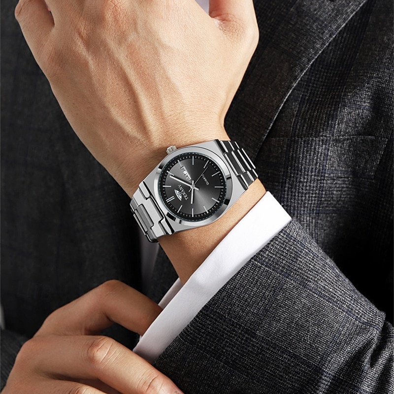Um relógio masculino moderno e original com pulseira de liga de estilo empresarial, com classificação de resistência à água ipx7, data luminosa e visor de dia, caixa de relógio esportivo de quartzo de 2025 por $19.99 –P15