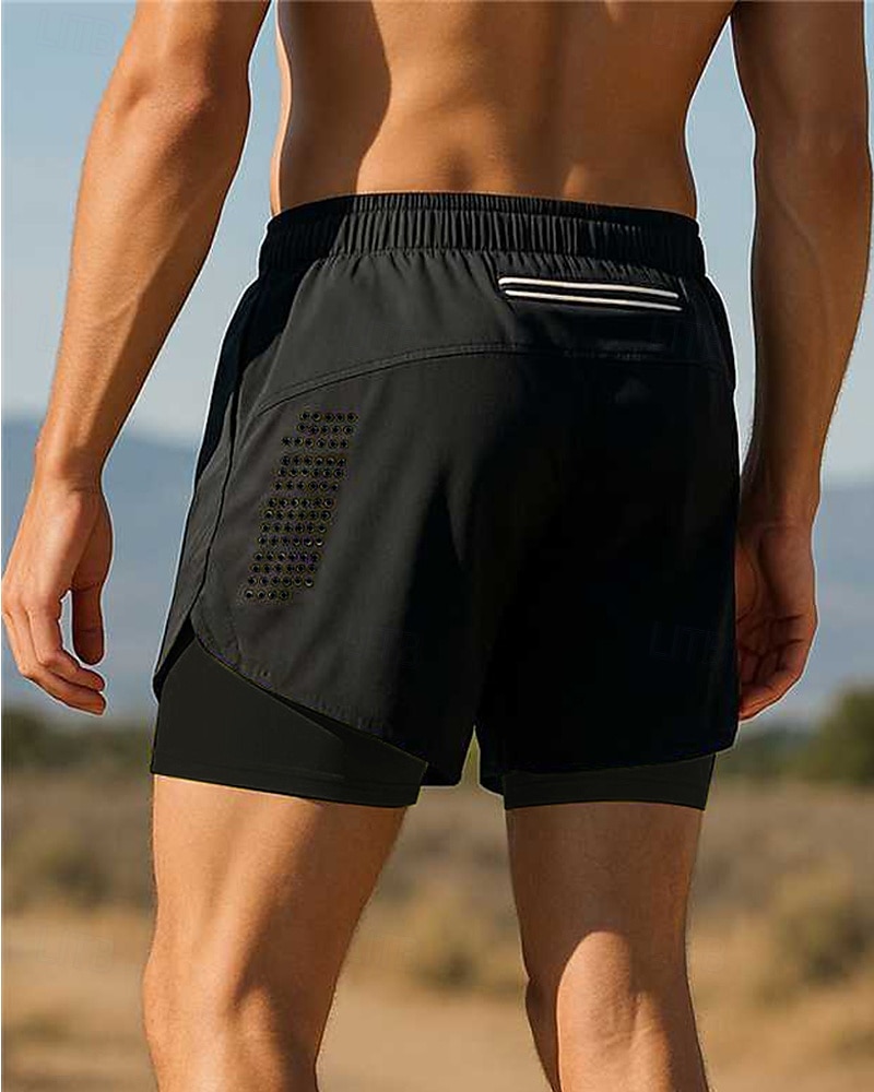 Homme short avec collants Patchwork Shorts Extérieur Sport & Loisir Occasionnel Respirant Séchage Rapide Léger Tennis Le golf Course Coupe régulière Tenue de sport Tenues de Sport Bloc de Couleur de 2025 ? $15.19 –P12