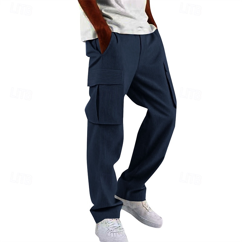 Men's Cargo Pants Trousers Corduroy Pants Multi Pocket Straight Leg Plain Wearable Daily Outdoor Camping & Hiking Fashion Classic White Yellow 2026 - $27.99 –P8