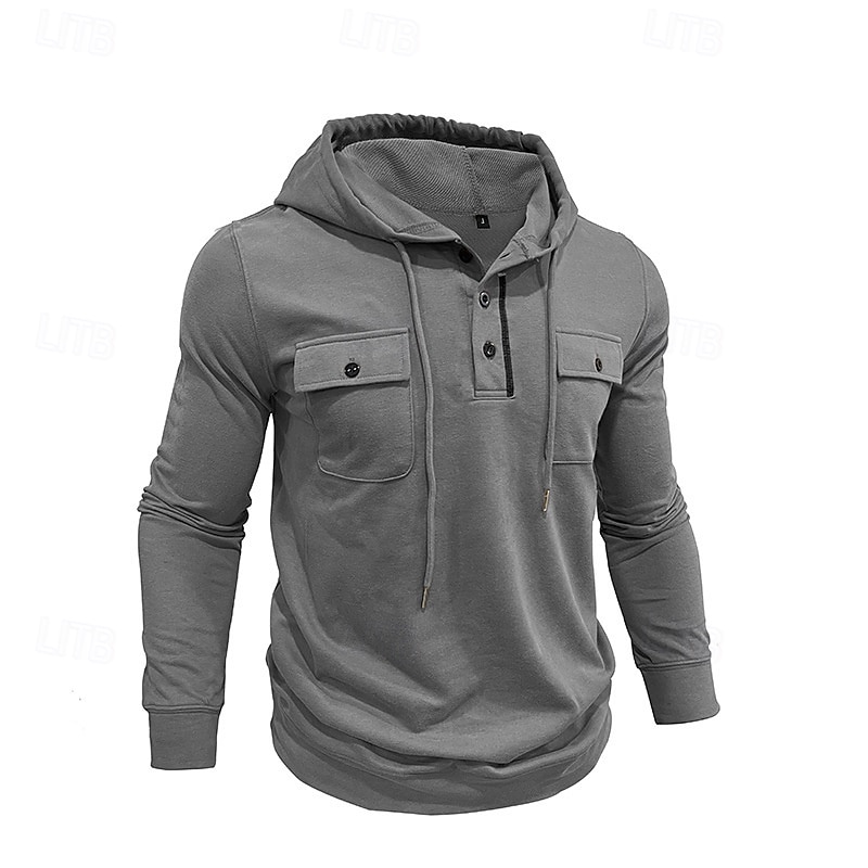 Men's Hoodie Black Army Green Green Dark Gray Coffee Hooded Plain Pocket Sports & Outdoor Daily Holiday Polyester Streetwear Basic Casual Spring Autumn / Fall Clothing Apparel Hoodies Sweatshirts  2026 - $30.99 –P11