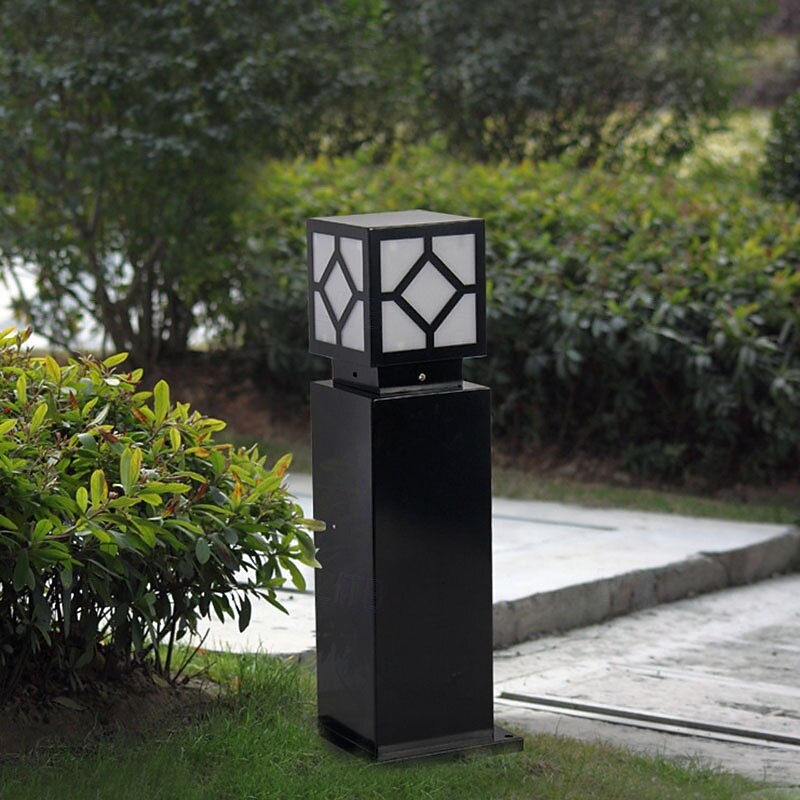 Lámpara de poste para exteriores, moderna lámpara de columna para entrada de patio, carcasa de metal, 110-240 V, 5 W 2025 - $160.99 –P8