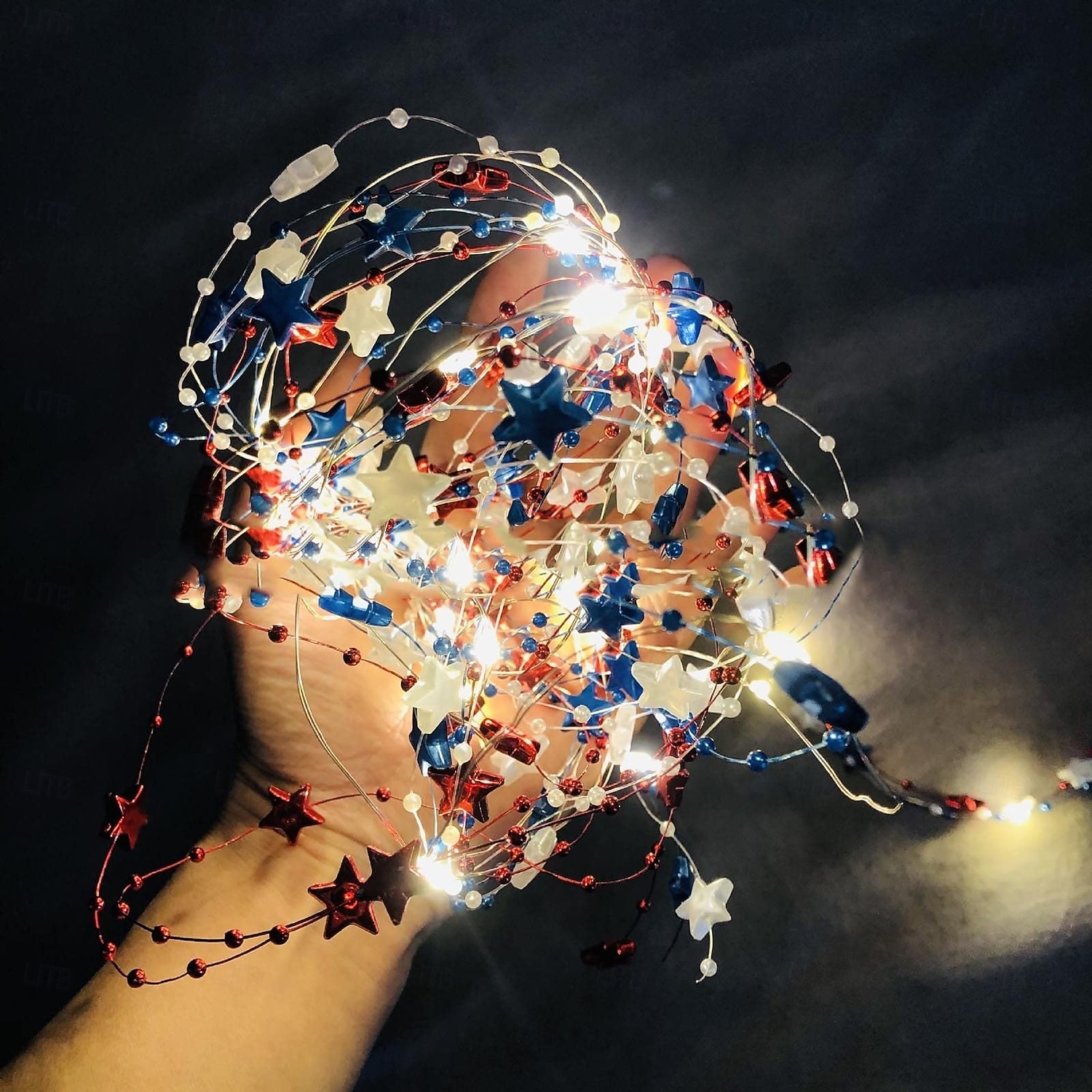 1 Pz Luce Decorativa a Stringa con 30 LED 3M Patriottica per il 4 Luglio Giorno dell'Indipendenza 250° Anniversario Giorno della Memoria Stringa di Luci Decorativa a Stelle Rosse Bianche e Blu Tema del 2026 a $12.99 –P2