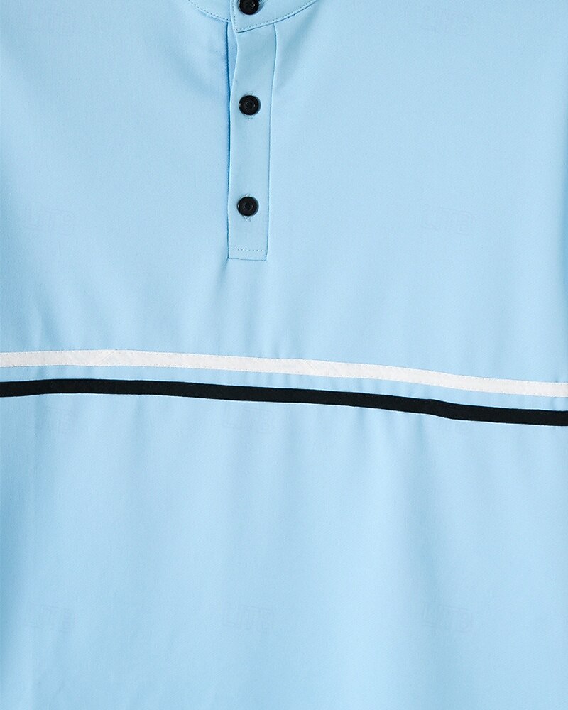 Men's Golf Shirt Golf Polos Shirts Casual Sports Stand Collar Short Sleeve Basic Modern Color Block Patchwork Buttons Summer Spring Regular Fit Black Navy Blue Sky Blue Dark Green Brown Gray Golf 2026 - $21.99 –P8
