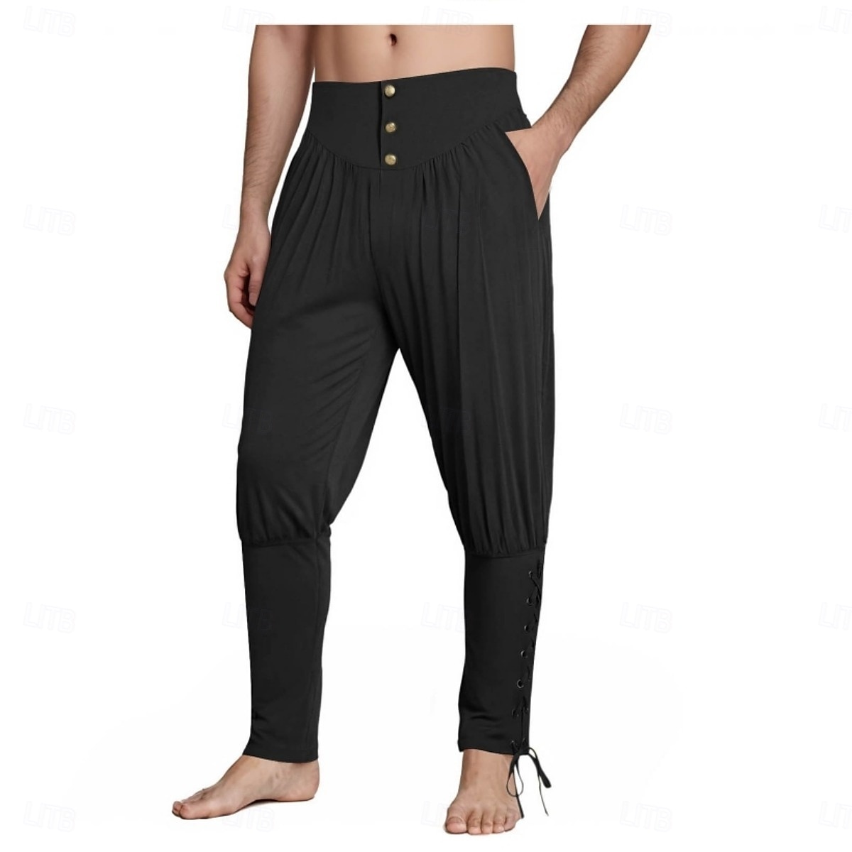 Mittelalterlich Renaissance Hose Piratenhose Pirat Ritter Wikinger Herren Halloween Maskerade Leistung Renaissance-Messe Erwachsene Hose Ganzjahres 2025 - $31.99 –P2