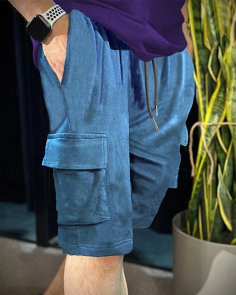 Men's Athletic Shorts Sweat Shorts Shorts Summer Shorts Pocket Drawstring Elastic Waist Plain Comfort Breathable Short Outdoor Sports Classic Casual Black Blue Micro-elastic 2026 - $20.99 –P8