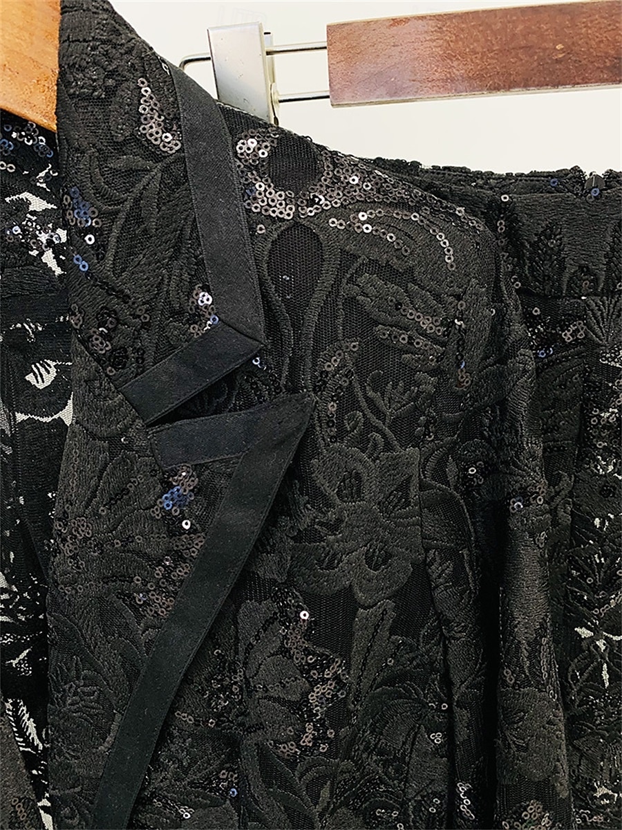 Conjunto de Calças Vestido da Mãe da Noiva Vestido Elegante Colarinho de Camisa Comprimento do Tornozelo Renda Mangas Longas com Cor Sólida de 2025 por $149.99 –P13