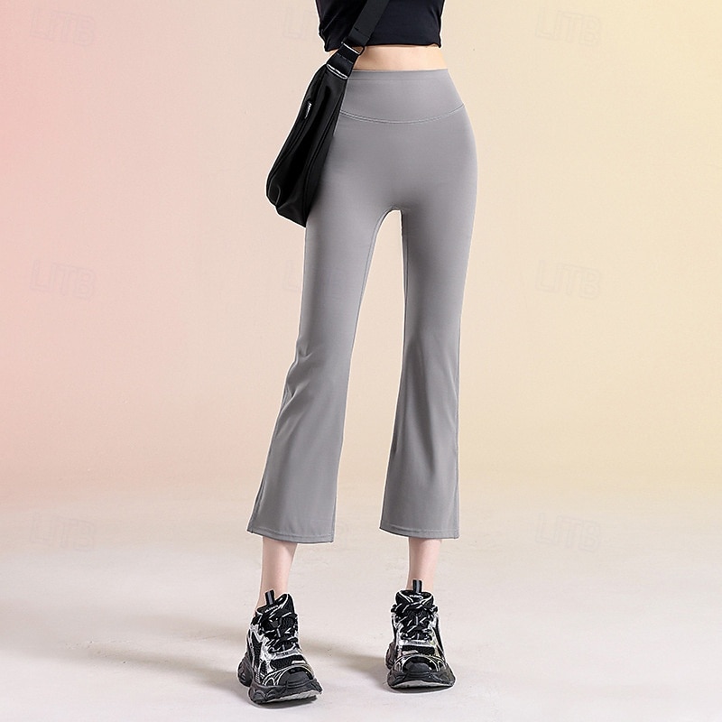 Per donna leggings da pilates Pantaloni sportivi Leggings da yoga Svasato Leggero Pilates Zumba Corsa Leggings Capri Tinta unica Nero Bianco Rosa Autunno Inverno Gli sport Abbigliamento sportivo del 2026 a $17.99 –P7