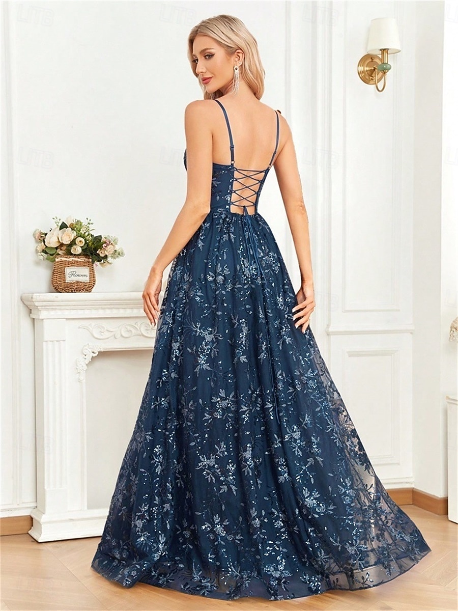 Šaty ve tvaru A pro Quinceanera Elegantní Šaty Formální Svatební Dlouhé bez rukávů V Výstřih Polyester Bez zad s plizé 2025 - $119.99 –P13