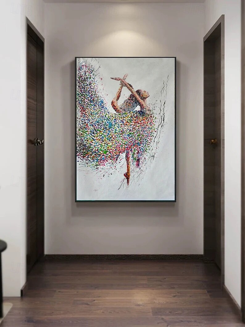 2025年 ダンスの絵画、額入り抽象画、バレリーナのウォールアート、大きなダンスの絵画、ダンスのホームペインティング、ダンサーのウォールアート、パーティーギフト  コレクション – $58.99 –P3