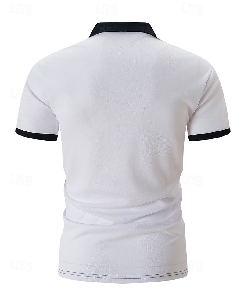 Men's Golf Shirt Golf Polos Shirts Work Casual Lapel Short Sleeve Basic Modern Striped Buttons Summer Regular Fit White Pink Red Royal Blue Green Khaki Golf Shirt 2025 - $18.99 –P4