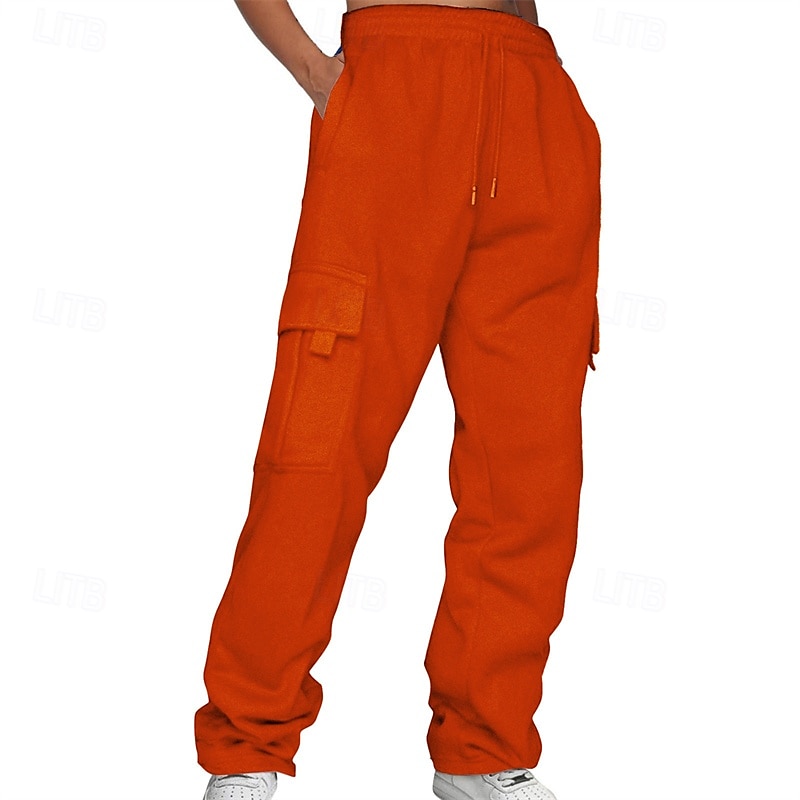 Men's Athletic Pants Sweatpants Trousers Pocket Drawstring Elastic Waist Plain Comfort Sports Outdoor Daily Fashion Casual Black Yellow Micro-elastic 2025 - $18.99 –P7