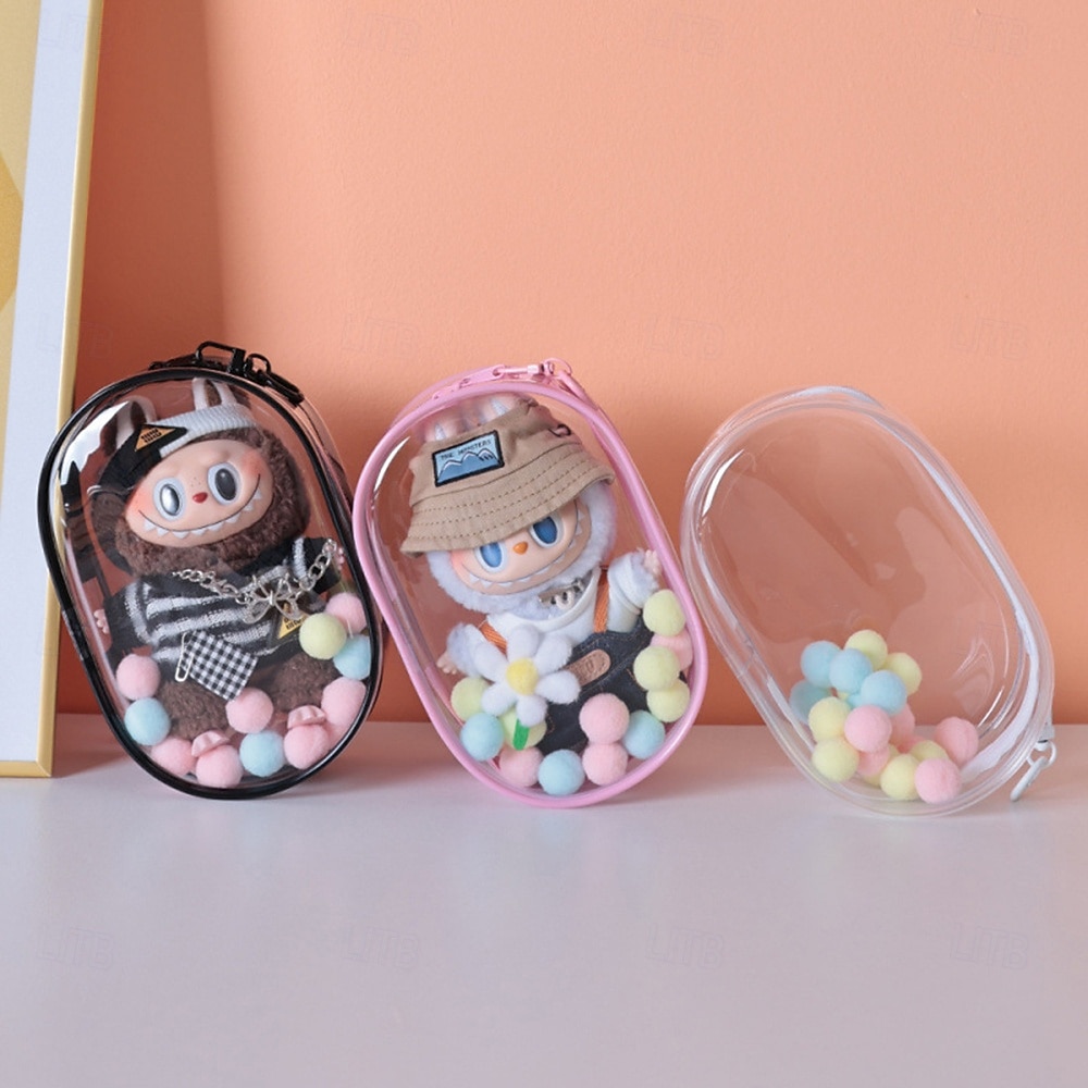 Clear Bag Keychain For 17/15cm Plush Doll(NO DOLL)Hanging Display CaseProtective CasePlastic PVC Storage Box (Clear Bag) 2025 - $13.99 –P7