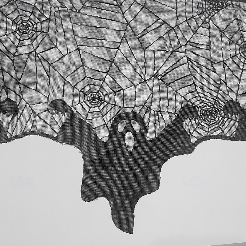 Décorations d'Halloween en dentelle noire, couverture de cheminée en toile d'araignée, écharpe, chemin de table en toile d'araignée, autocollant mural, décalcomanies Yomiie, décoration de cuisine de 2025 ? $5.49 –P5
