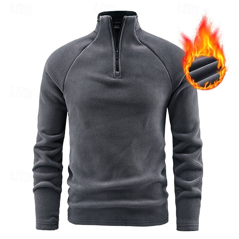 Per uomo Felpa con cappuccio e zip Felpa con cappuccio Felpa con zip Felpa con cappuccio in pile Nero Rosso Grigio Colletto Mao Semplice Con zip Zip a un quarto Sport & Outdoor Casuale Quotidiano del 2025 a $26.99 –P1