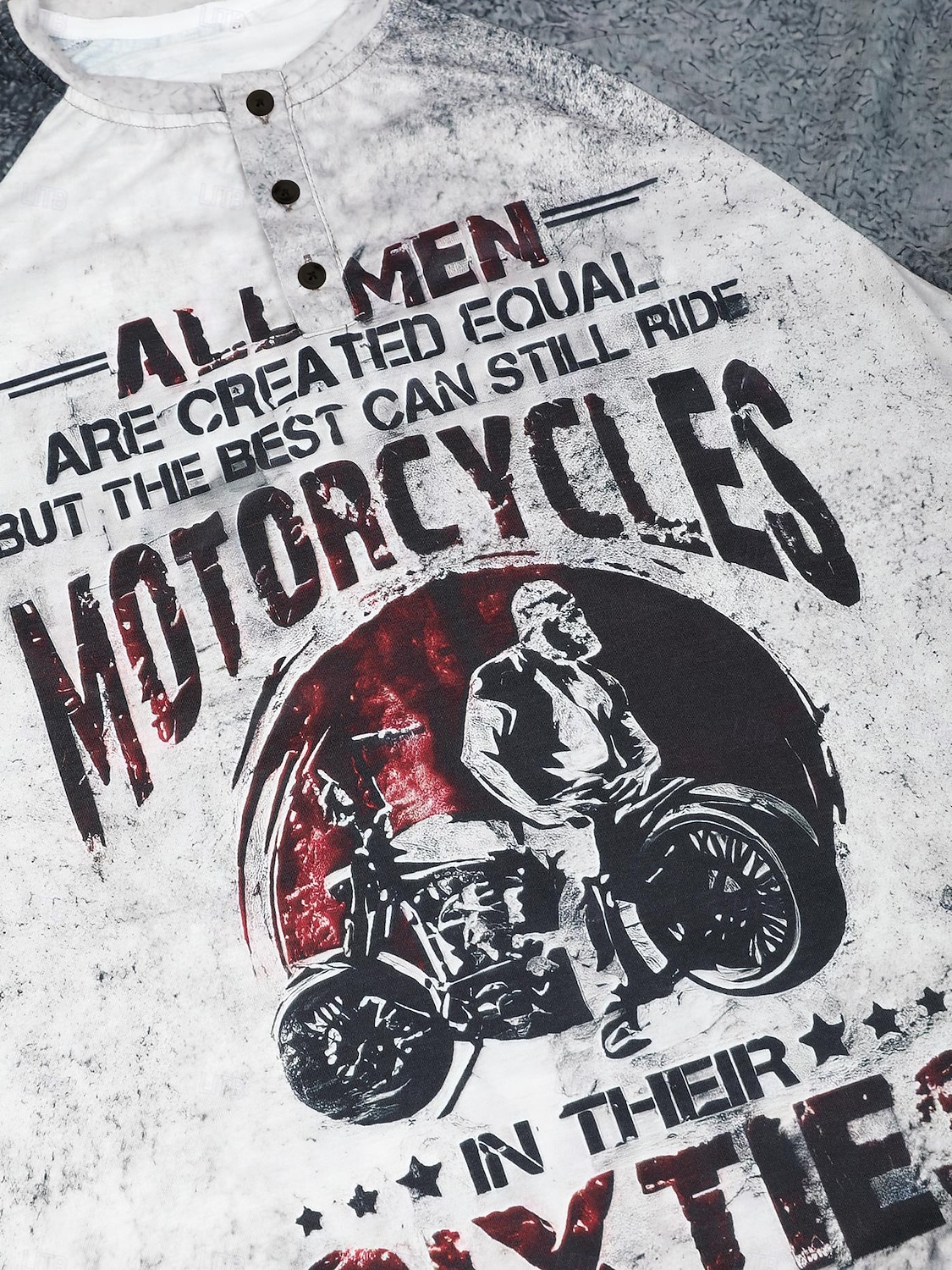 Herr T-shirt Henleytröja Grafiska tryck Motorcyklar Henley Gul Blå Kaki Grå Utomhus Ledigt Långärmad Button-Down Mönster Kläder Stylish Lättvikt Vintage Andningsfunktion 2025 - $22.99 –P7