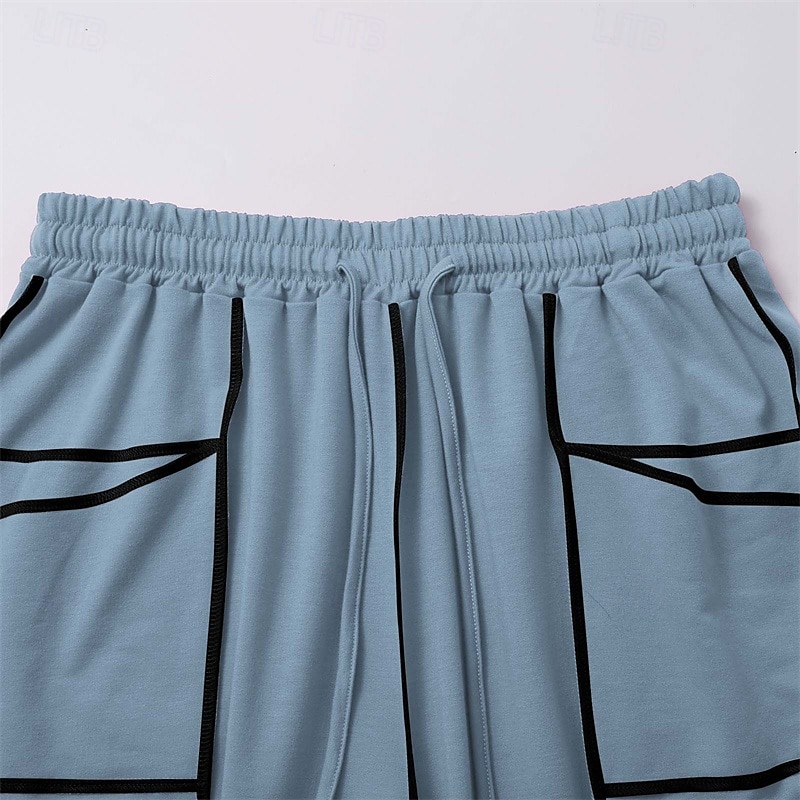 Dame Joggebukser Bukser Rett Fritid Treningsklær Lang Middels midje Lapper Lomme Elastisk snordesign Høyt snitt Pusteevne Myk Mikroelastisk Feriereise Gate Dagligdagstøy Svart Militærgrønn Navybl 2025 - $20.99 –P6