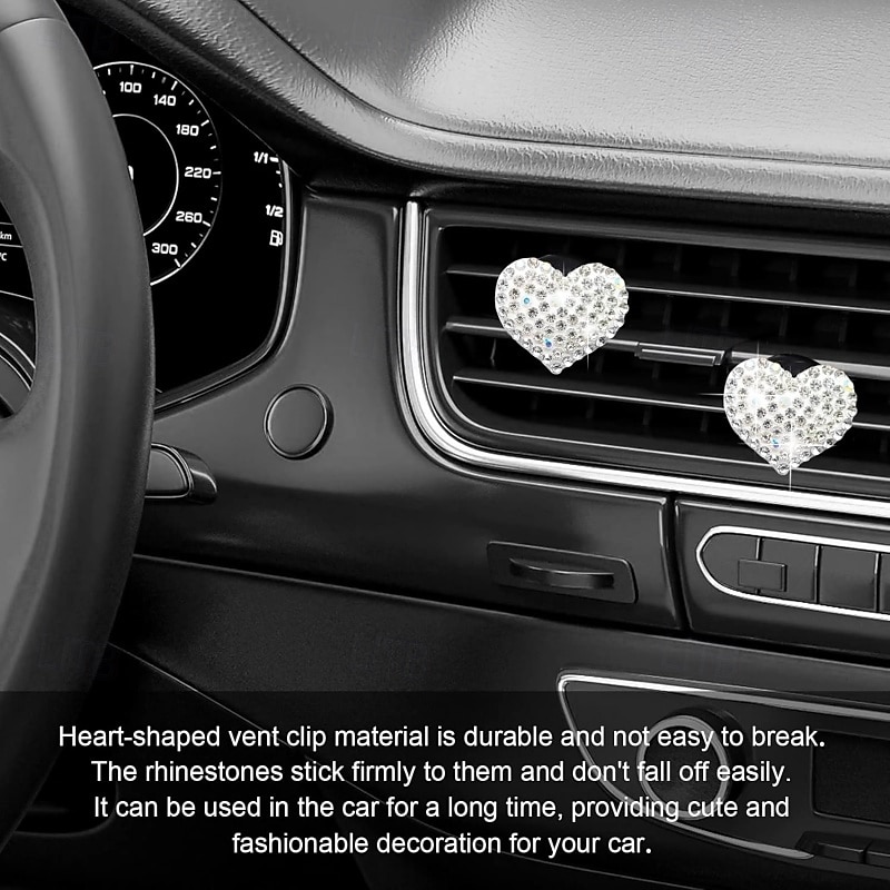 Car Vent Clip Bling Crystal Heart Shape Charm Universal Car Air Conditioner Decorations 2025 - $9.99 –P2