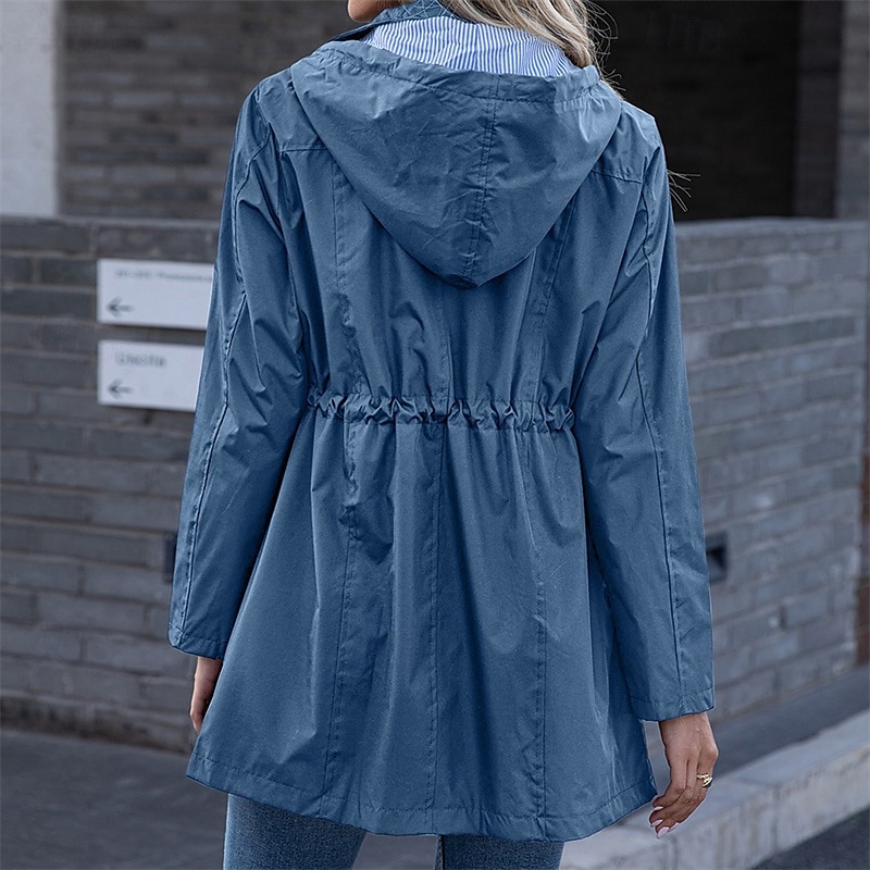Damen Wanderjacke Regenjacke Regenmantel Außen Wasserdicht Winddicht Wanderoutfits Wanderbekleidung Frühling Herbst Oberteil Baumwolle Camping / Wandern / Höhlenforschung Laufen Einfarbig Dunkelgrau 2025 - $35.99 –P2