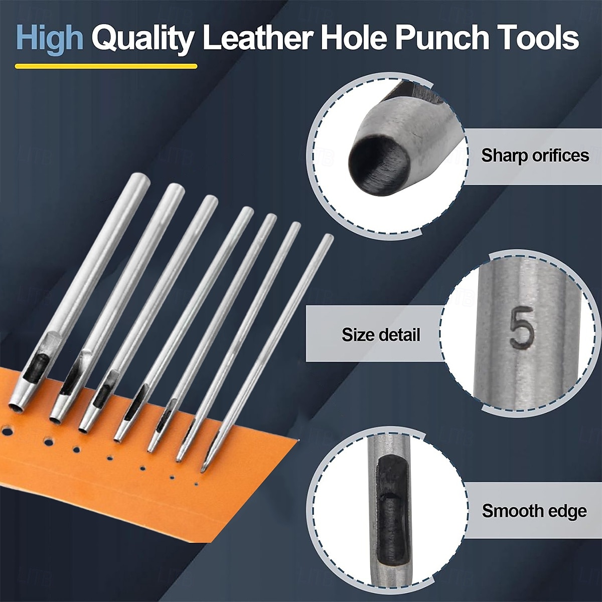 15 stuks holle perforator voor leren riem, stalen riem, ronde holle perforator voor horlogeband, canvas riem, papier en kunststof 0,5 mm-5 mm 2026 - $13.99 –P6