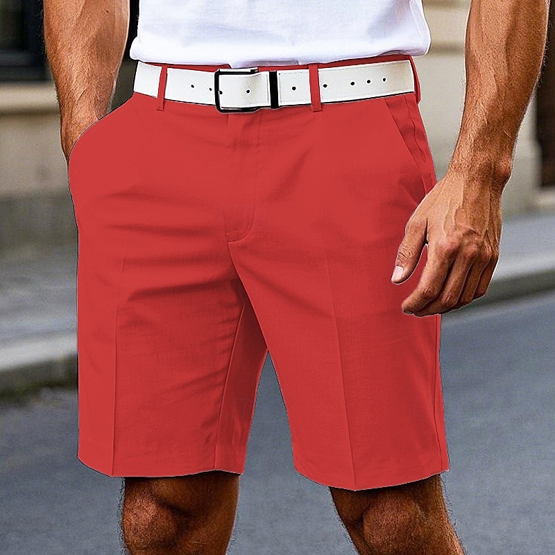 Homme Robe Short Short Burmuda Shorts de Travail Avec Poches Uni Confort Respirant Longueur Genou Extérieur Affaires Mode Occasionnel Rose Claire Vin de 2026 ? $21.99 –P5