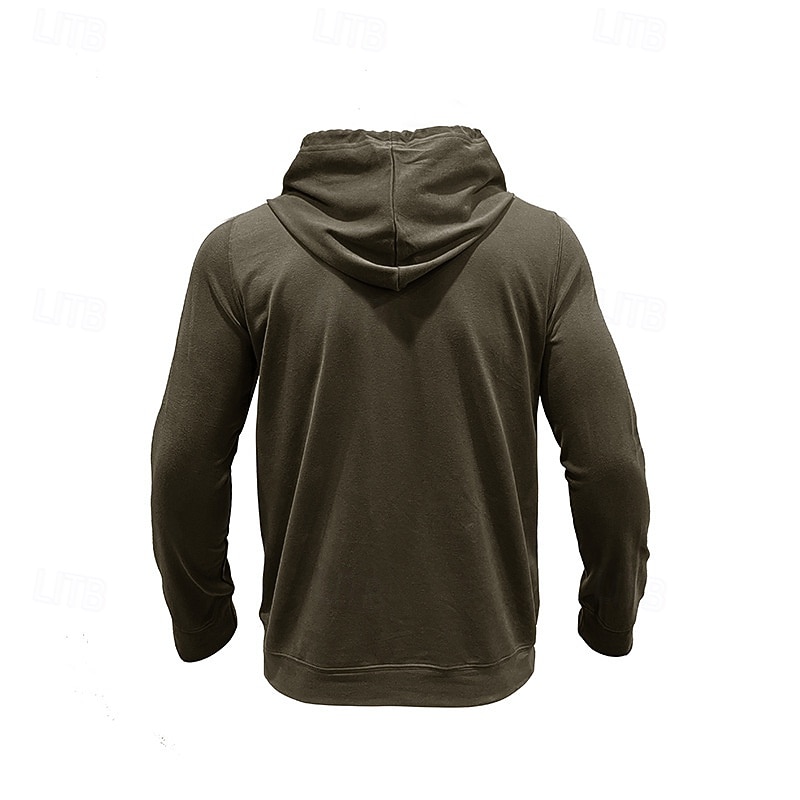 Men's Hoodie Black Army Green Green Dark Gray Coffee Hooded Plain Pocket Sports & Outdoor Daily Holiday Polyester Streetwear Basic Casual Spring Autumn / Fall Clothing Apparel Hoodies Sweatshirts  2026 - $30.99 –P20