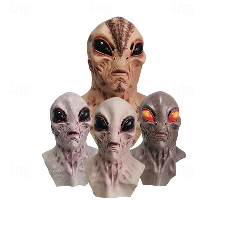 Maschera aliena spaventosa di Halloween per adulti, realistici costumi spaventosi, maschera in lattice per il viso, 4 varianti di colore, maschera horror extraterrestre, accessorio spettrale per feste del 2025 a $27.99 –P14