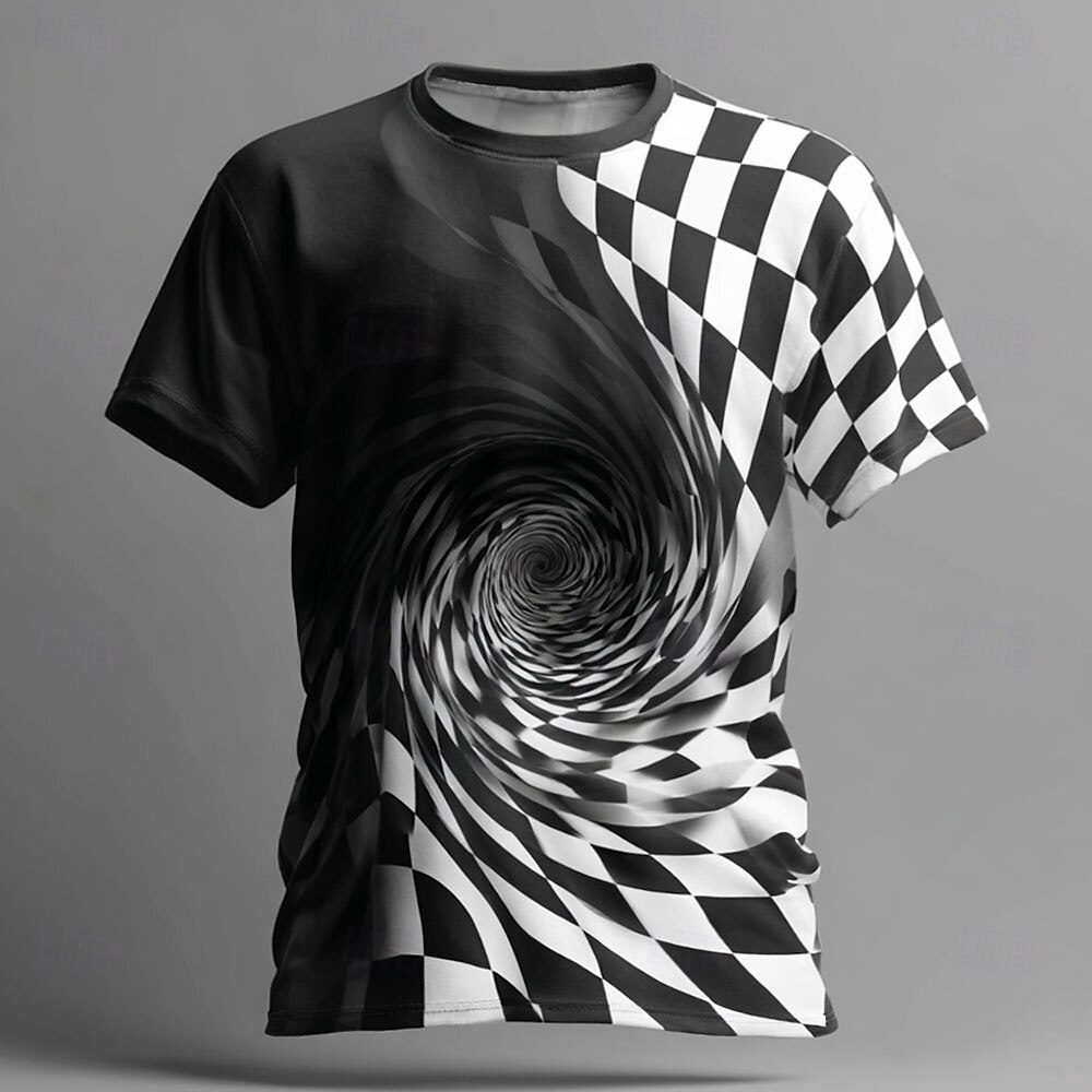 Herren Visuelle Täuschung T Shirt Kurzarm T-Shirt 3D-Druck Rundhalsausschnitt Hemd Übertrieben Designer Party Straße Lässig Weiß Gelb Blau Sommer Frühling Ganzjahres Bekleidung S M L XL XXL XXXL 2025 - $17.99 –P1