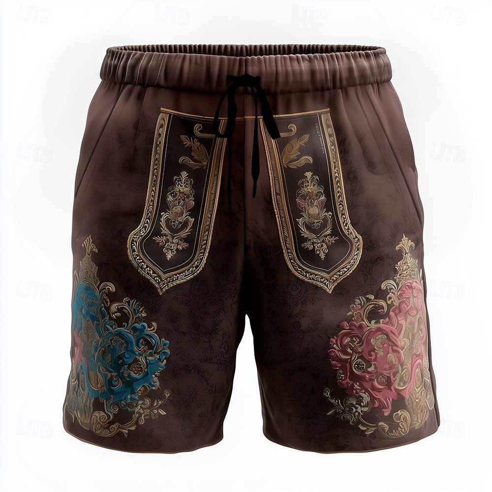 Homme Bière Oktoberfest Shorts de survêtement Court métrage traditionnel Taille Moyenne Rétro Vintage Fête Festival Taille Élastique Impression 3D Cordon de serrage Designer Vêtement Tenue de 2025 ? $19.99 –P1