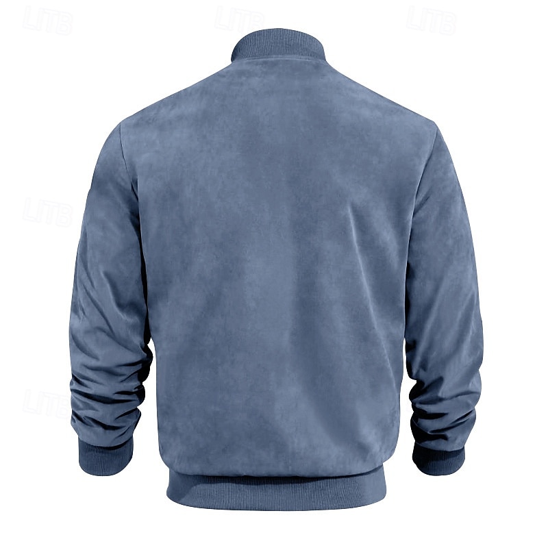 Homme Veste Légère Veste Décontractée Vacances Quotidien Résistant à l'usure Avec Poches Été Printemps Uni Mode Classique Col montant Régulier Noir Bleu Chameau Vert Véronèse Bleu de minuit Veste de 2025 ? $33.99 –P7
