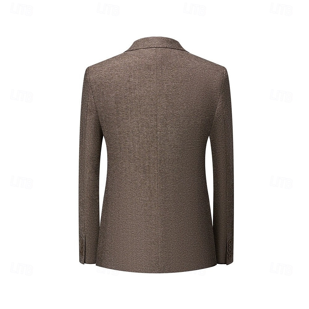 heren wollen tweed pakken bruiloft zakelijk visgraat pakken bruin grijs retro formeel op maat 3-delig enkelrijs tweeknoops 2025 - $159.99 –P2