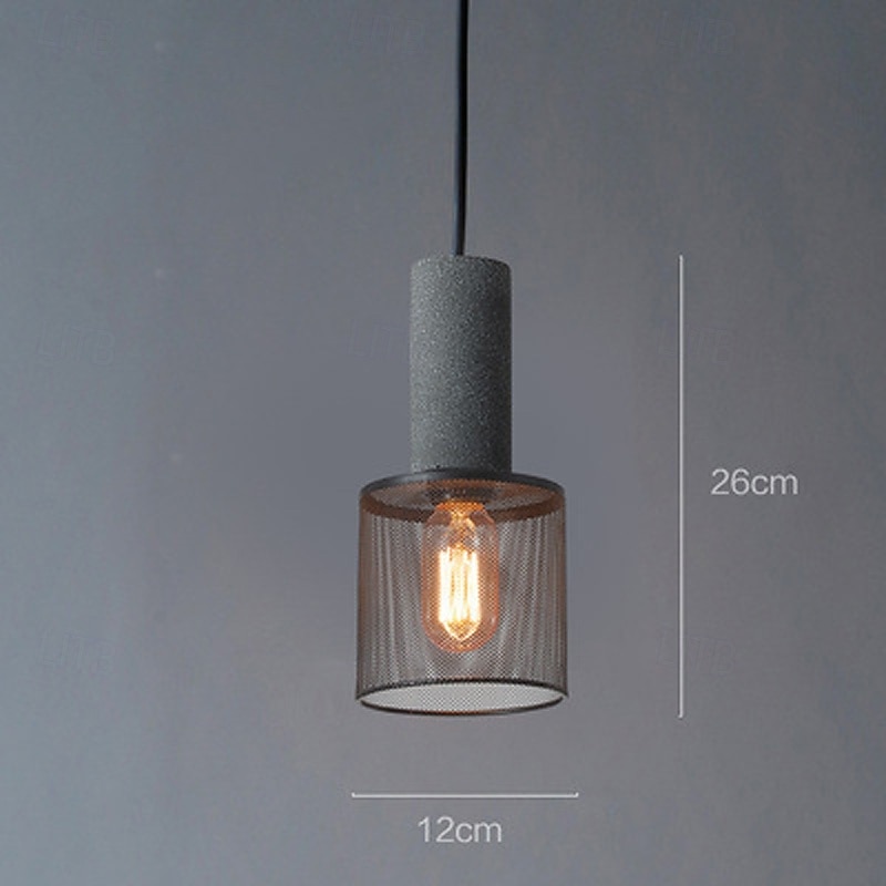 lysekrone sement jernbur pendellampe kreativ metallnett taklampe, innfelt hengende lampe for kjøkkenøy spisestue soverom stue korridorlampe 2025 - $126.99 –P4