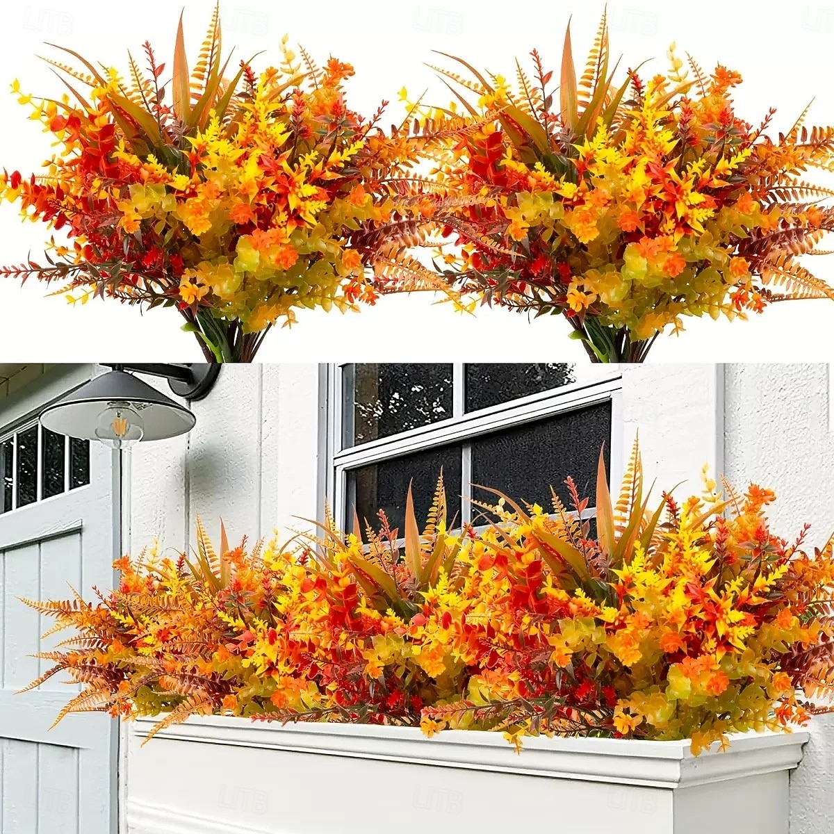 Pacote com 9 flores e plantas artificiais de outono para decoração externa, perfeitas para decoração de casa, acessórios para fotografia de casamento e decoração de hotéis de 2026 por $17.99 –P1