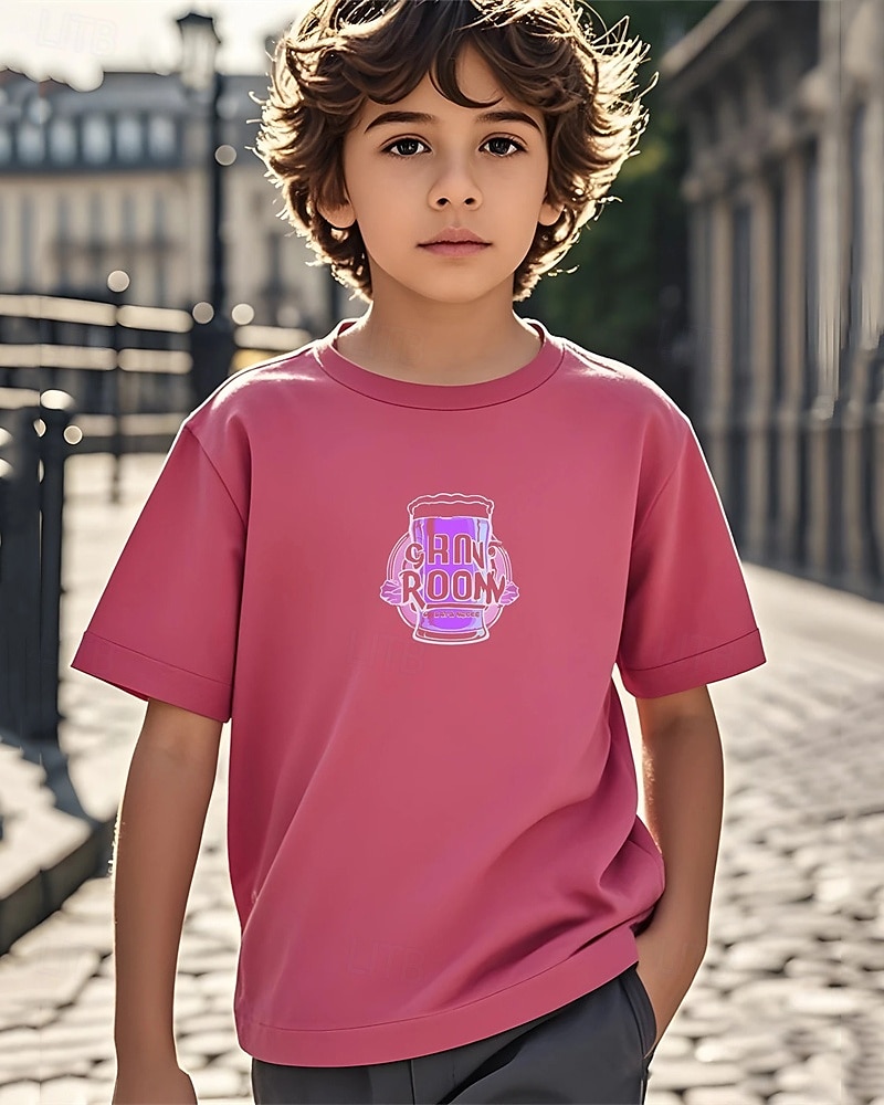 Pojkar 3D Grafisk T-shirt Kortärmad Sommar Vår Mode Grundläggande Barn 4-12 år Rund hals Utomhus Ledigt Dagligen Normal 2025 - zł43.32 –P7