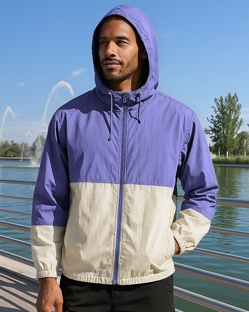 Per uomo Giaccia da corsa Giacca da esterno Cerniera completa Manica Lunga Abbigliamento esterno Sportivo Blocco di colori Protezione Solare Leggero Traspirante Tennis Golf Corsa abbigliamento del 2025 a $23.99 –P5