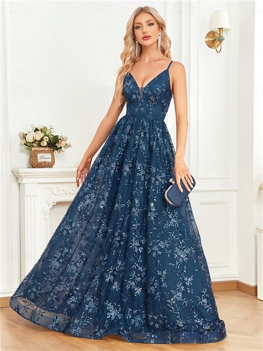 Šaty ve tvaru A pro Quinceanera Elegantní Šaty Formální Svatební Dlouhé bez rukávů V Výstřih Polyester Bez zad s plizé 2025 - $119.99 –P11