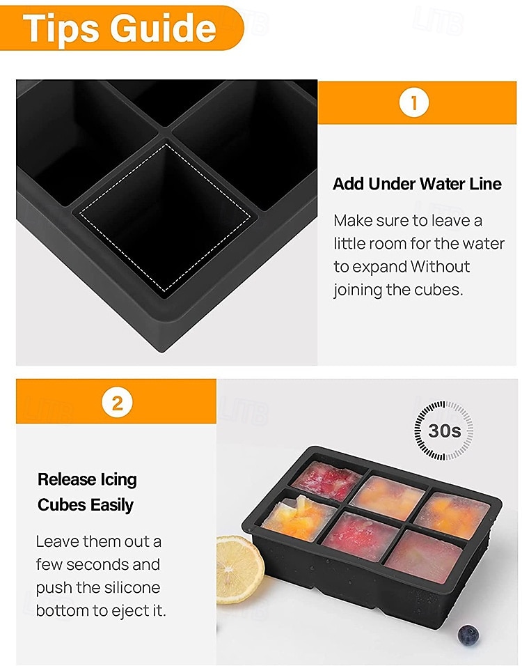 Silicone Ice Cube Tray with Lid, Square Ice Ball Mold Maker for Whiskey, Cocktails, Bars & Parties, Easy-Release Freezer Ice Box for Drinks 2025 - $6.99 –P2