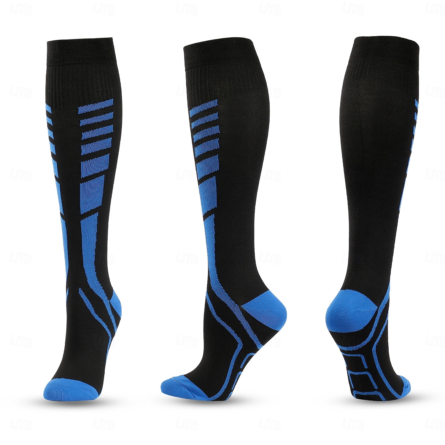 3 Pairs Compression Socks, Multi-Color Outdoor Running High Tube Pressure Socks, Athletic Performance Socks for Cross-Border Sale 2025 - $19.49 –P2