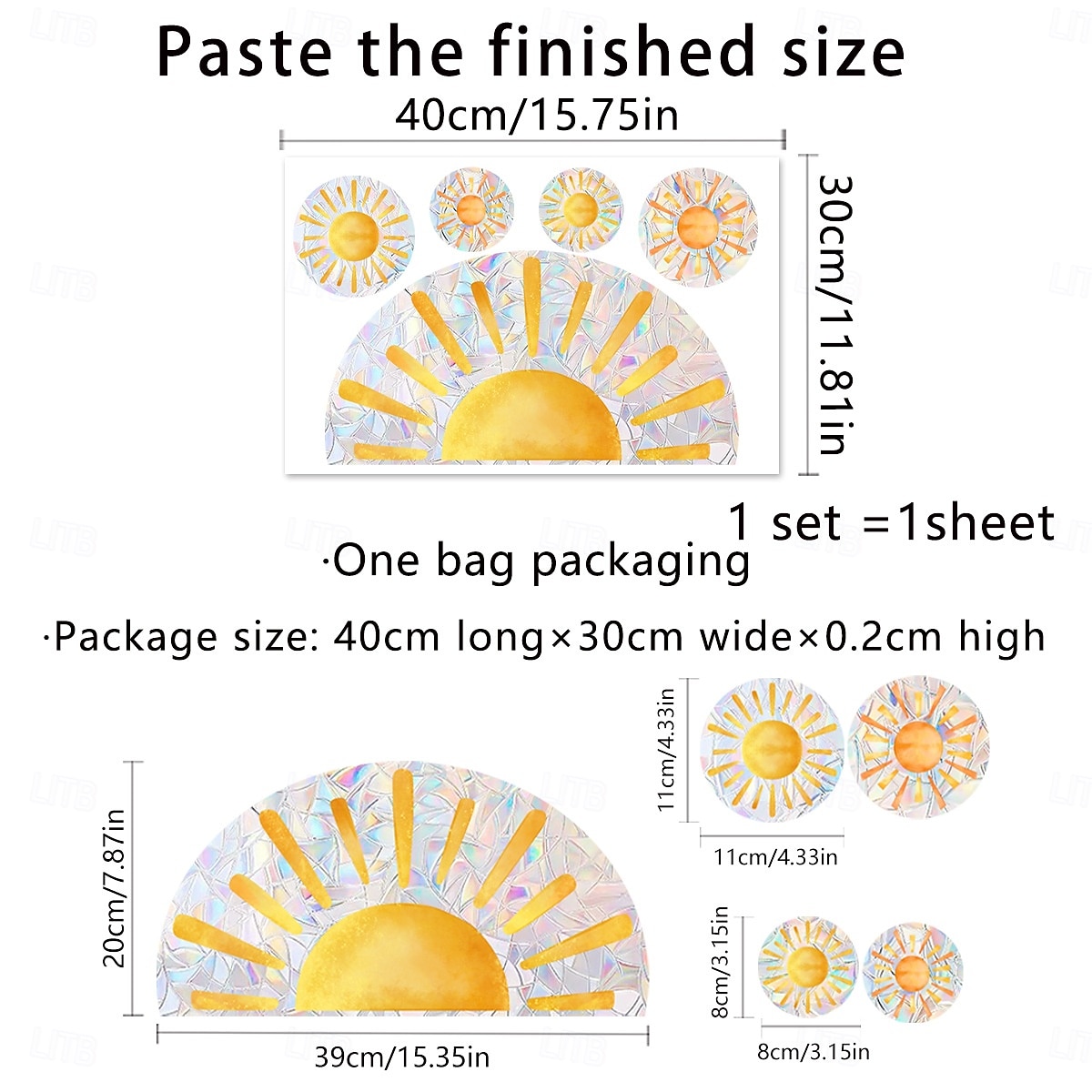 Радужные облака и переливающийся солнечный свет, статическая наклейка на окно, самоклеящаяся наклейка на стекло для украшения дома и витрины, наклейка на витражное окно 2025 - $11.49 –P3
