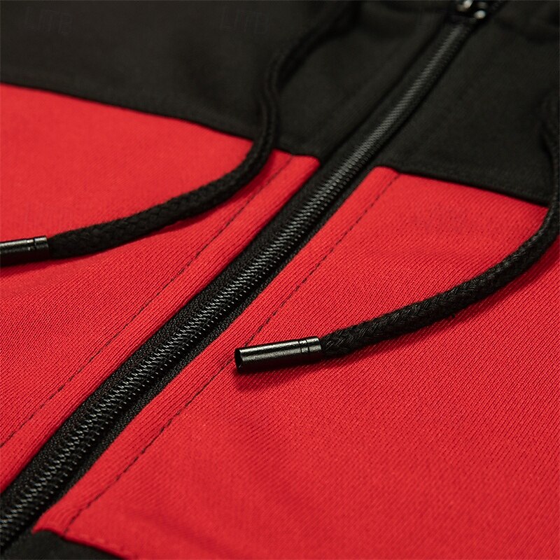Per uomo Tuta da Ginnastica Pantaloni da Tuta Felpa con cappuccio e zip Tasca Blocco di colori Completo Abbigliamento Autunno Nero Blu marino scuro Palestra Allenamento Sportivo Antivento Manica Lunga del 2026 a $60.99 –P8