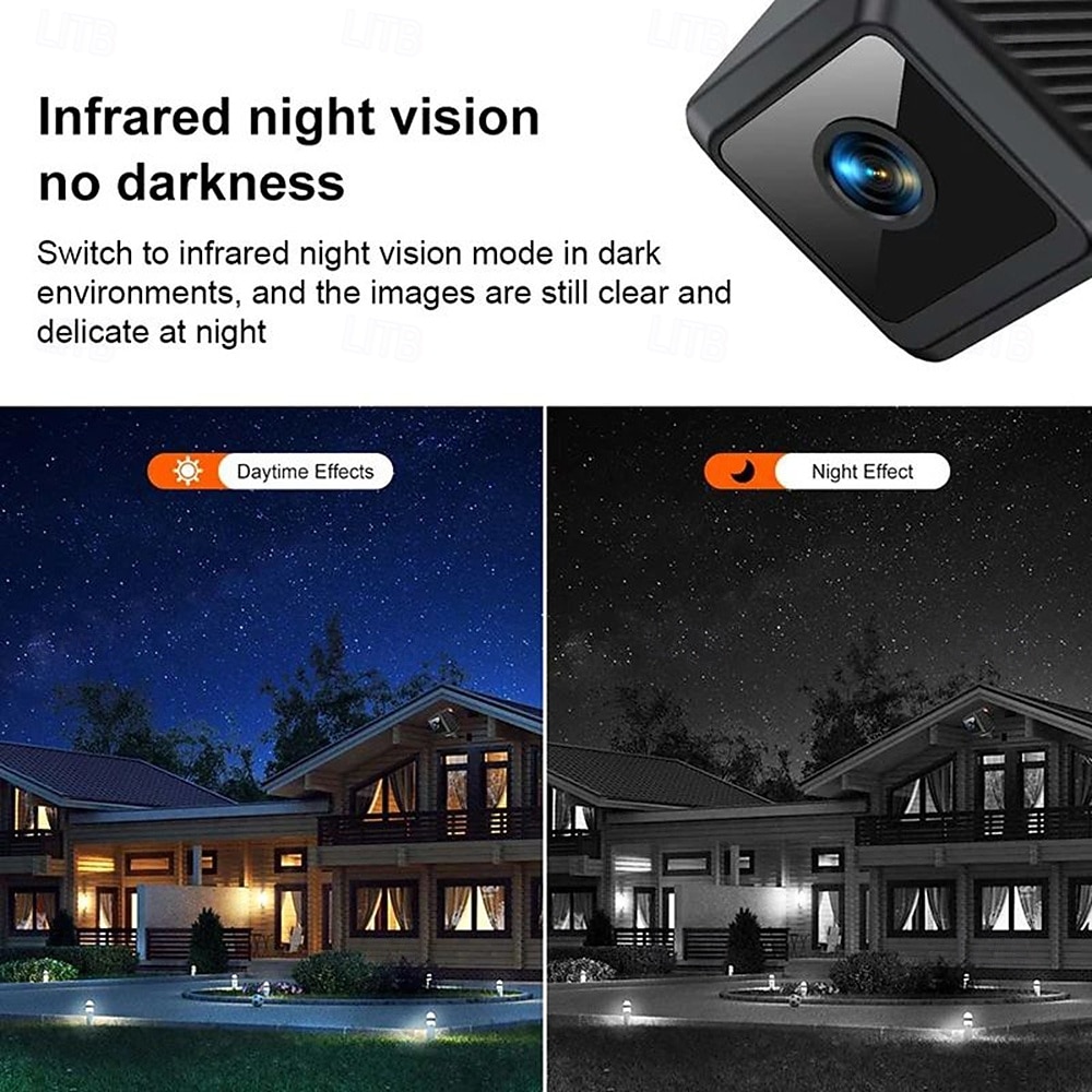 мини-камера 1080p hd 140 монитор wifi удаленный монитор ребенок камера для домашних животных встроенный аккумулятор ночное видение умный дом безопасность приложение поддерживает максимум 256 г 2025 - $33.99 –P6