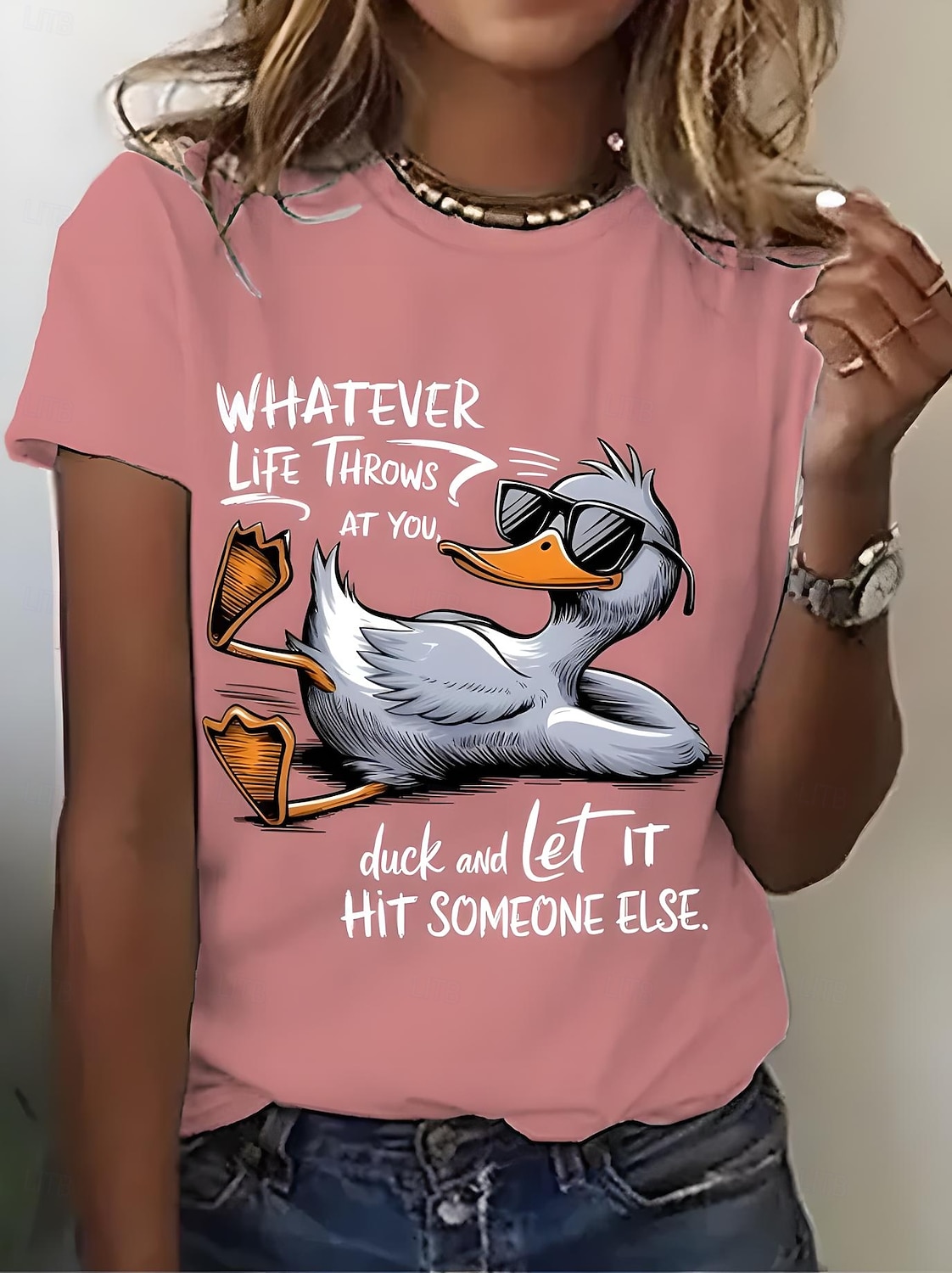 Γυναικεία Μπλουζάκι Στάμπα Γραφική Ζώο Πουλί Βίντατζ Στυλάτο Κλασσικό Κοντομάνικο Στρογγυλή Ψηλή Λαιμόκοψη Στρογγυλή Λαιμόκοψη Κανονικά μπλουζάκια Καθημερινά Σαββατοκύριακο 2026 - $22.99 –P3