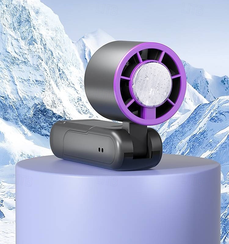 1 Pc handheld cooling fan with 100 levels of cooling and folding, portable turbo mini semiconductor ice pack fan 2025 - $24.99 –P9