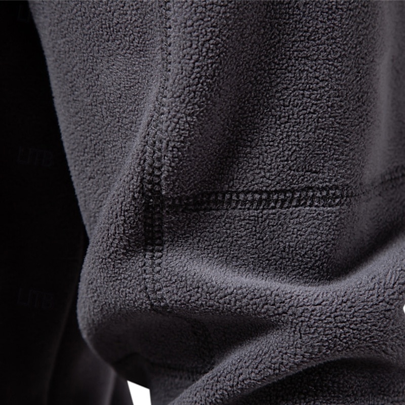 Per uomo Felpa con zip Felpa con cappuccio in pile Khaki chiaro. Nero Bianco Blu marino Marrone Colletto Mao Semplice Con zip Zip a un quarto Sport & Outdoor Casuale Quotidiano Streetwear Cool del 2025 a $37.99 –P14