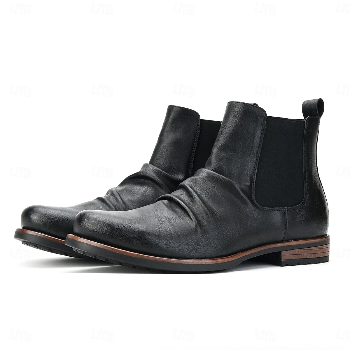 stivali chelsea da uomo in similpelle marrone – eleganti e moderni con lati elastici, ideali per riunioni formali e uscite informali del 2025 a $64.99 –P9