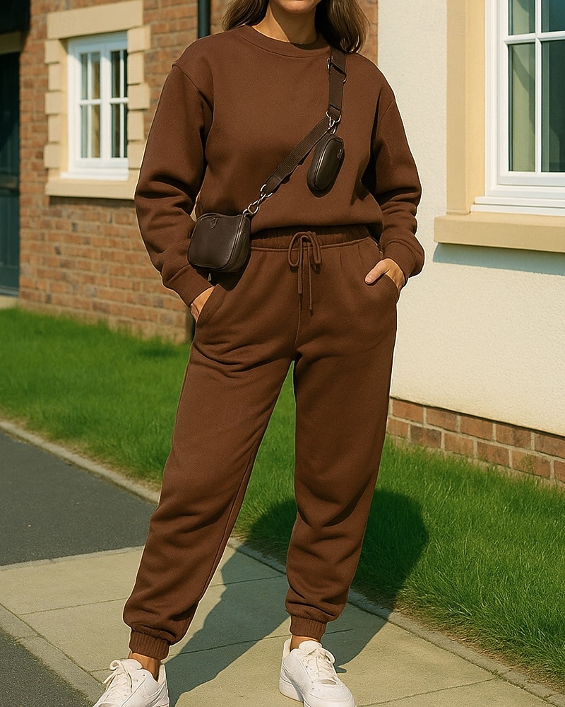 Per donna Tuta da Ginnastica Pantaloni da Tuta Felpa pullover Tasca Tinta unita Completo Abbigliamento Primavera Autunno Nero Bianco Palestra Allenamento Corsa Antivento Manica Lunga Sport del 2026 a $31.99 –P1