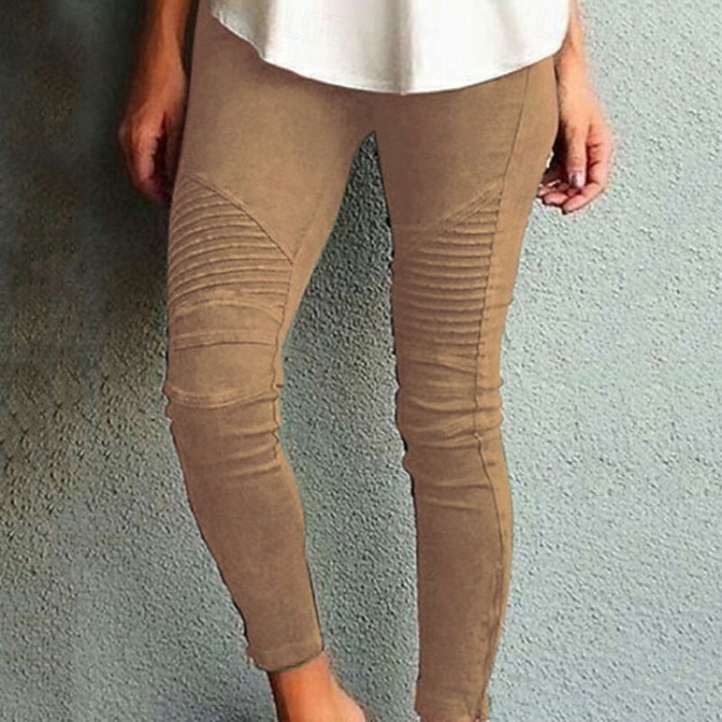Mujer pantalones Pantalones Ropa de calle Casual Longitud total Cintura Media Plano Bolsillo Cintura elástica Confortable Al Aire Libre Cómodo Exterior Festivos Ropa Cotidiana Negro Azul Piscina 2025 - $17.99 –P2