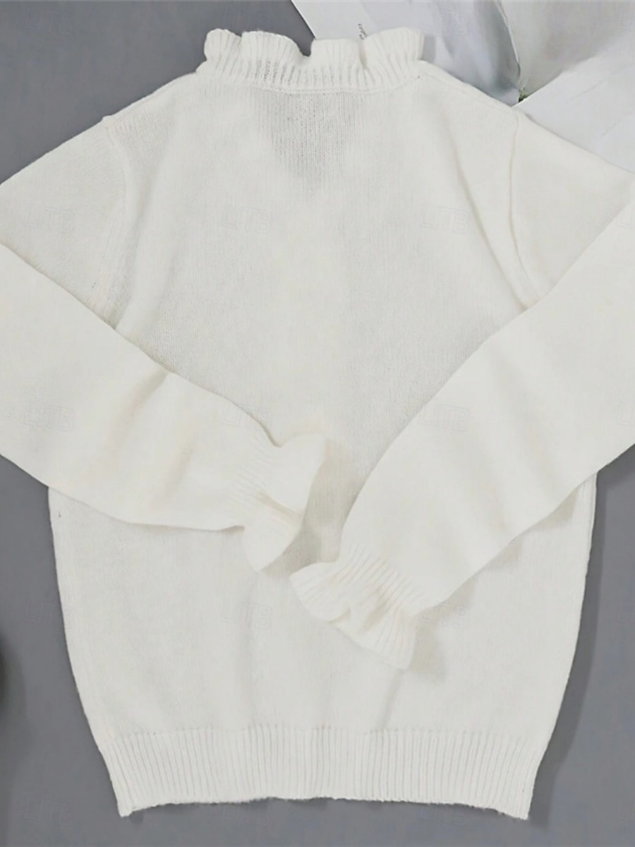 Per donna Felpa Casual Morbido Colore Puro A Coste Scollo a V Bottoni Lavorato a maglia Manica Lunga Top Regolari Maglia All'aperto Quotidiano Weekend Nero Bianco Estate Primavera del 2025 a $37.99 –P2