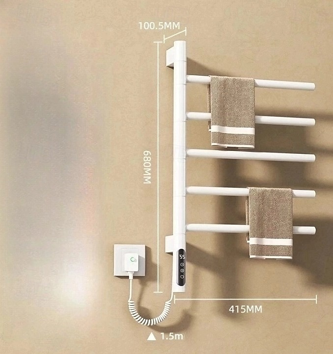 radiatore scaldasalviette elettrico, portasalviette elettrico a parete, scaldasalviette smart a temperatura costante con rotazione 180°, accessori bagno radiatore riscaldato, scaldasalviette elettrico del 2025 a $231.99 –P1